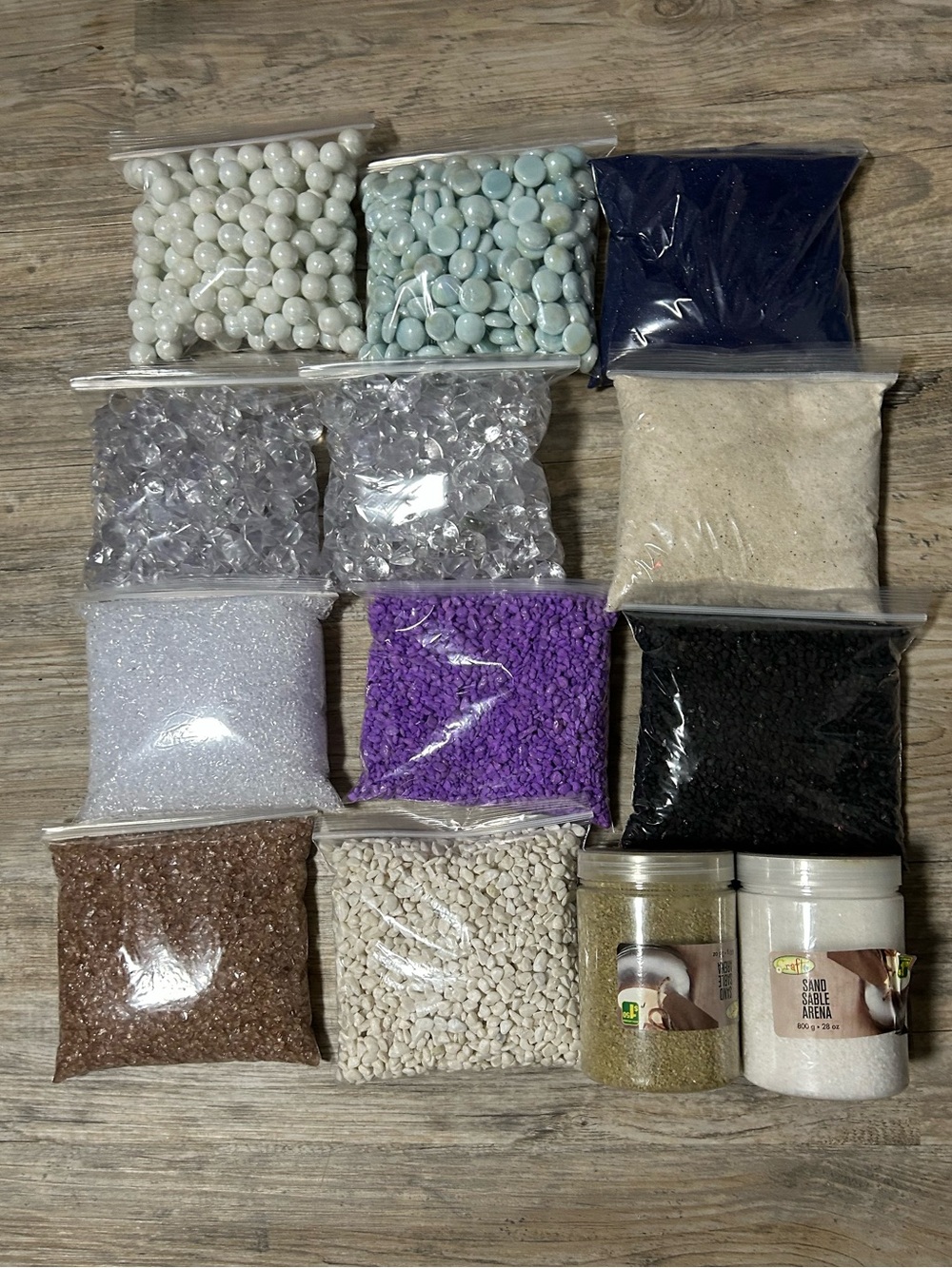 Assorted Craft Fillers - White, Light Blue, Navy, Clear, Purple, Black, Brown